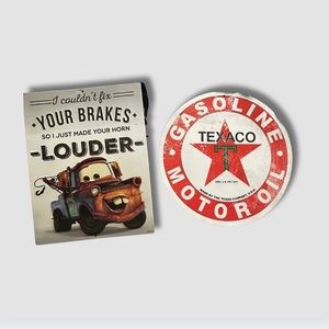 Tin signs for car themed room